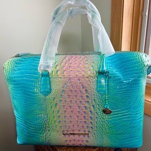 🍭💕STUNNING 💕🍭COTTON CANDY OMBRE🍭💕BRAHMIN XL DUXBURY WEEKENDER TRAVEL BAG